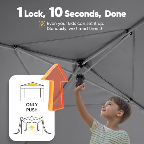 Quictent Privacy 8x8 Pop up Canopy Tent with Sidewalls and Roll-up Ventilated Windows, One Person Easy Setup, Outdoor Commercial Gazebo Shelter Enclosed Waterproof, Bonus 4 Sandbags - color: Gray, size: 8x8ft