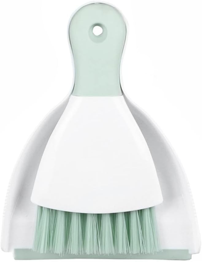 Dust pan Broom Brush Dustpan - Small Broom and Dustpan Set,Mini Broom and Dustpan,Small Dustpan and Brush Set for Home Cleaning, Sofa, Desk, Guinea Pig Cage, Cat Litter etc.（Light Green）