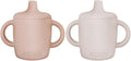 Silicone Sippy Cups with Easy Grip Transition Handles and a Soft Spout. A Non Toxic No Spill Unbreakable Training Cup 150ml/5oz |2-PACK Pink and Cream|