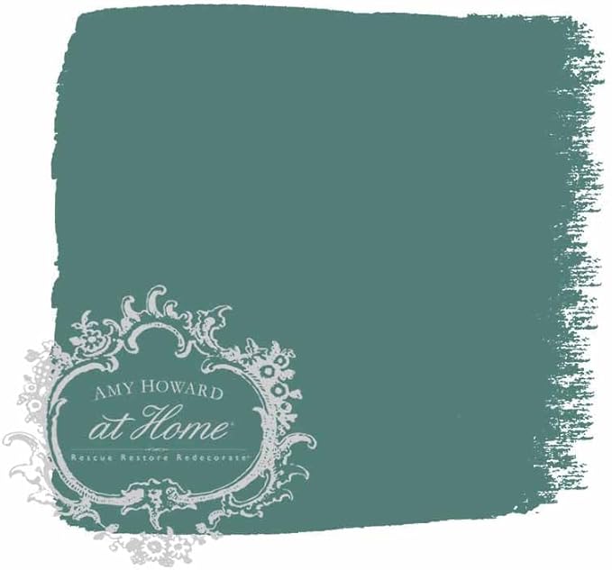 AMY HOWARD AT HOME Chalk-Based One Step Paint for Furniture, Cabinetry, Decor, Finish, and More | No Stripping, Sanding, or Priming | Dark Base | 32 Ounce | Peacock Arbre