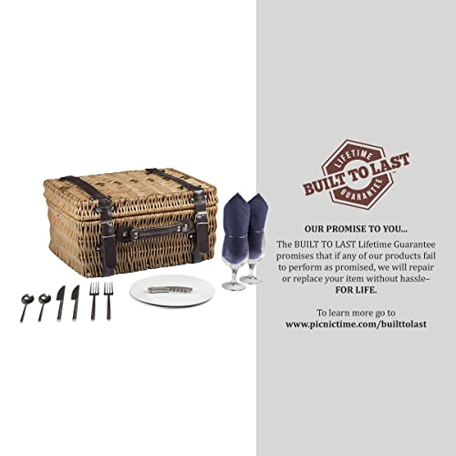 PICNIC TIME Disney Pixar Ratatouille Champion Picnic Basket for 2, Large Wicker Picnic Set with Cutlery Service Kit, (Navy Blue), 15.8 x 12 x 7.5 - color: Disney Pixar Ratatouille - Navy Blue