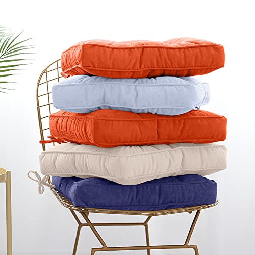 Furlide Chair Cushion with Ties 18 x 18 Inch Indoor Outdoor Cushions for Dining Chairs Set of 2, Square (Beige, 18 x 18 Inch) - color: Beige