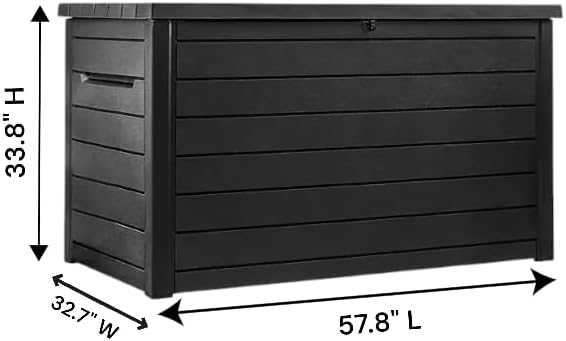 Generic 230 Gallon Outdoor Storage Resin Deck Box-(Graphite), 234821