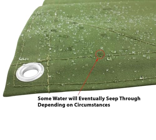 Mytee Products (4 Pack) 6' x 8' Green Canvas Tarp 12oz Heavy Duty Water Resistant - color: Green (4 Pcs), size: 6' x 8'