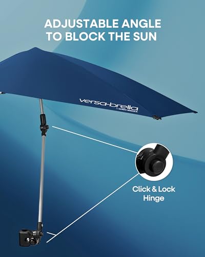 Sport-Brella Versa-Brella SPF 50+ Adjustable Umbrella with Universal Clamp - color: Black-White, style: REG