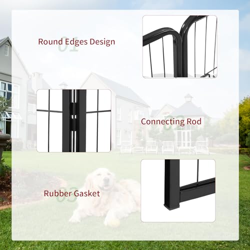 FDW Dog Playpen Dog Pen Dog Kennel 24 Panels 32 Inch Height Indoor Outdoor Folding Metal Portable Puppy Exercise Pen Heavy Duty Dog Fence for Yard Camping,Black - style: 24 Panels