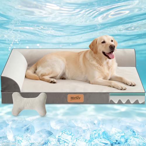 Large Dog Bed with Cooling Gel Memory Foam, Orthopedic Waterproof Pet Bed with Washable Cover & Non-Slip Bottom, Cooling Dog Couch Bed, Size: 40"*31.9 "8.1" - size: Large