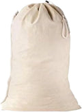 Large Cotton Laundry Bag, Heavy Duty Large Laundry Bags 24 x 36 inch Drawstring Travel Organizer Bag Fit Hamper Basket Camp (Beige, Pack of 1)