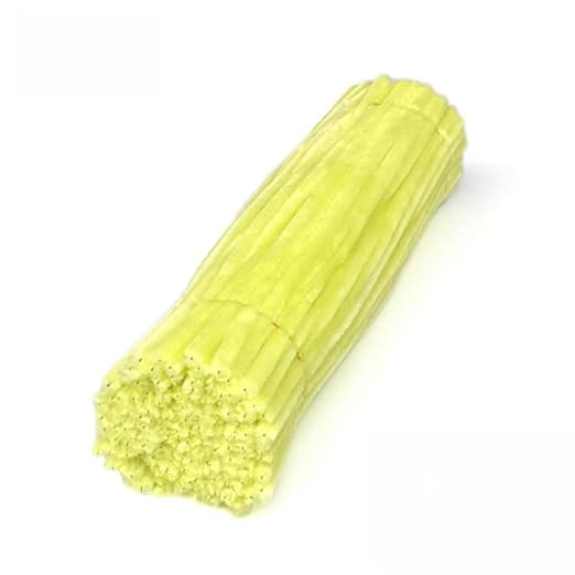 100 Pieces Pipe Cleaners Chenille Stem, Pastel Candy Color Pipe Cleaners Set for Pipe Cleaners DIY Arts Crafts Decorations, Chenille Stems Pipe Cleaners (Yellow)