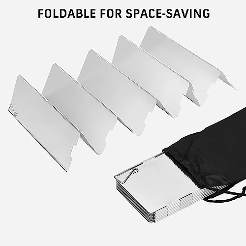8 Plates Camping Stove Windscreen Folding Outdoor Stove Windshield Camp Stove Wind Screen Aluminium Alloy Windshield for Butane Burner Grill Wind Blocker Shield - size: 8 Plates Windscreen