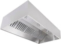 Commercial Kitchen Restaurant Duty Exhaust Hood, Wall Canopy Stainless Steel Exhaust Hood with Baffle Hood Filters, High Temperature Light Fixtures, and 16” Round Exhaust Riser (11" Long Hood)