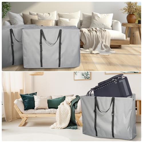 Large Outside Chair Storage Bag, Uranshin 600D Chair Carry Bag for Zero Gravity Chair Cover, Heavy Duty Folding Lounge Chair Carrying Case Bags with Zippers 43" L x 11" W x 29" H (Gray - 2 Pack) - color: Gray - 2 Pack