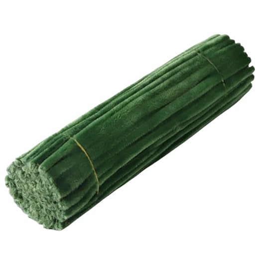 100 Pieces Pipe Cleaners Chenille Stem, Green Pipe Cleaners Craft Set for Pipe Cleaners DIY Christmas Tree Arts Crafts Decorations, Chenille Stems Pipe Cleaners (Moss Green)
