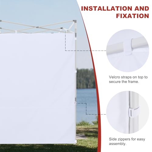ABCCANOPY Instant Canopy SunWall 10x10 FT, 1 Pack Sidewall Only, No Frame or Top, White - color: White, size: 10x10