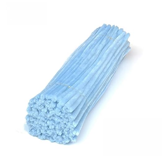 100 Pieces Pipe Cleaners Chenille Stem, Pastel Candy Color Pipe Cleaners Set for Pipe Cleaners DIY Arts Crafts Decorations, Chenille Stems Pipe Cleaners (Blue)