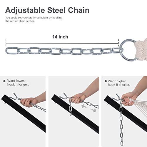 55in Hammock with Stand, Heavy Duty Hammock with Stand Included, Two Person Hammock with Curved Spreader Bar, Pillow and Portable Bag, 450 Lbs Capacity, Dark Gray - color: Dark Gray