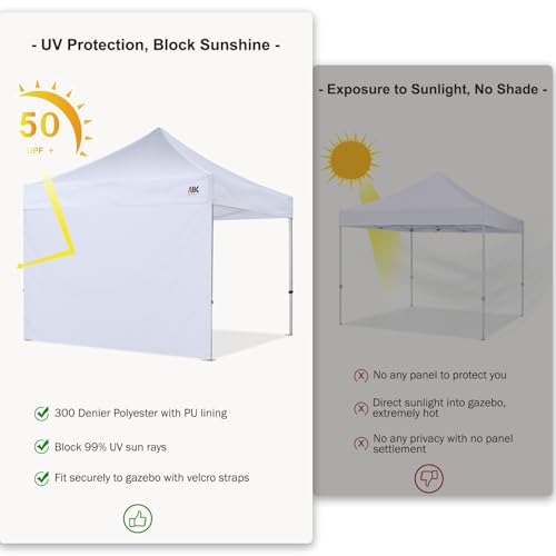 ABCCANOPY Instant Canopy SunWall 10x15 FT, 1 Pack Sidewall Only, No Frame or Top, Beige - color: beige, size: 10x15