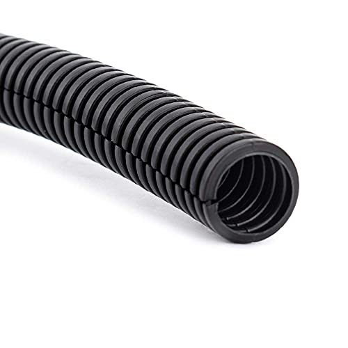 ZhiYo 10FT 1” Wire Loom Split Tubing Auto Wire Conduit Flexible Cover - color: Black, size: 10FT 1”
