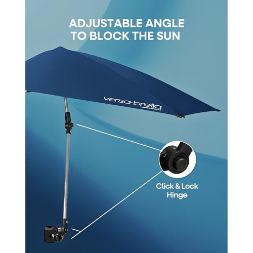 Sport-Brella Versa-Brella SPF 50+ Adjustable Umbrella with Universal Clamp - color: Aqua, style: REG