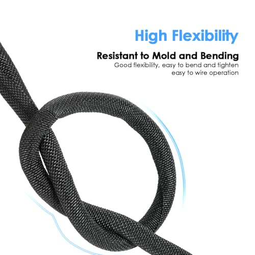 Dog and Cat Cord Protector – Pet-Proof Cable Guard for Wires and Cords – Prevents Pets from Chewing and Damaging Cables – Flexible & Durable – 20ft, 3/8in Diameter, Black (Self-Sealing Design) - size: 3/8 IN-20 FT