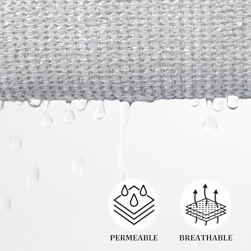 Shade&Beyond Shade Sail 10'X18' Rectangle Light Grey Breathable UV Block Outdoor Canopy for Backyard Patio Pergola Garden Deck(We Make Custom Size)