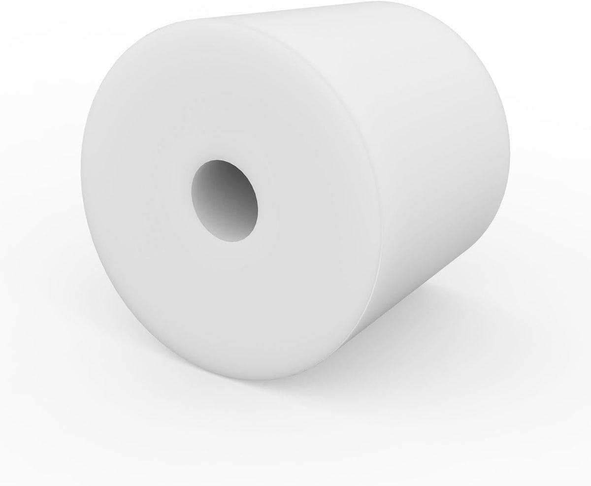 Labasics 5-Pack 7# Single-Hole Silicone Stoppers, White Tapered Lab Seal Stoppers with 0.31" Hole, Durable and Reusable Silicone Plugs for Laboratory Glassware, Airtight Sealing, and Experiments