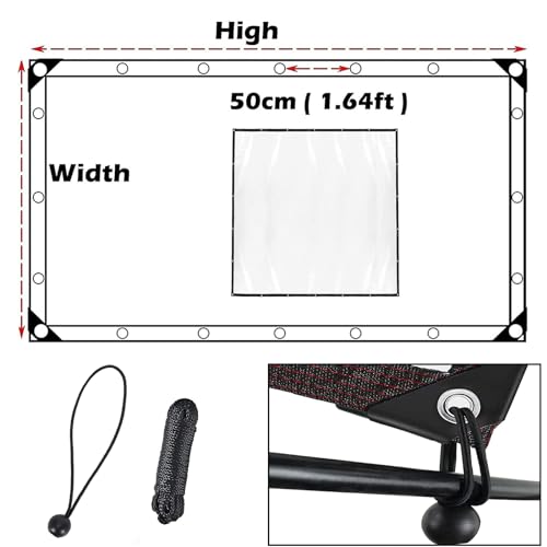 Waterproof Cover Clear Tarps 4x7 FT, Clear Tarp for Deck Porch Patio Canopy Outdoor Camping Ground Garden Furniture Cars Covers, PVC Heavy Duty Tarpaulin, with 10 Marbles Bundle and 1 Rolls Ropes - size: 4x7 FT