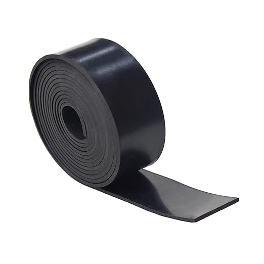 DOBTIM Neoprene Rubber Strips 1/8 (.125)" Thick X 2" Wide X 10'Long, Solid Rubber Rolls Use for Gaskets DIY Material, Supports, Leveling, Sealing, Bumpers, Protection, Abrasion, Flooring, Black