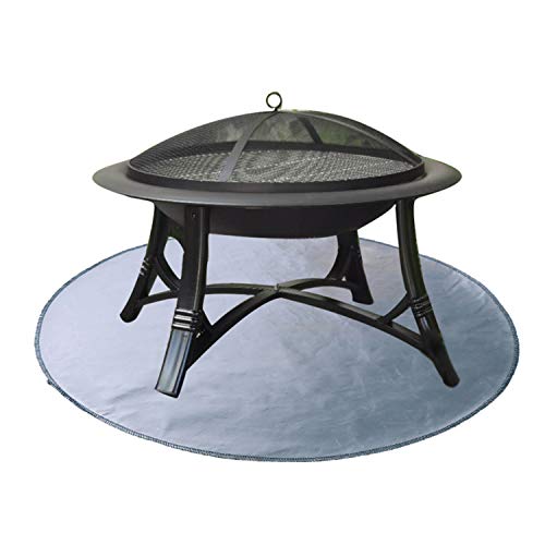 Fire Pit Mat, Round Grill Mat for Ground, Patio, Deck, Lawn, Outdoor or Campsite Protection Ember Mat Pad Silver (24‘’x24‘’) - size: 24‘’x24‘’