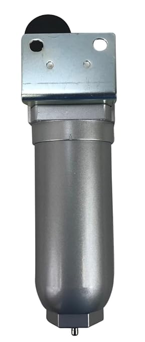 1/2" NPT Industrial Coalescing 0.01u Micron Filter Removes 99.98% of Oil, Moisture Vapor, Aerosols from Compressed Air Lines, 11oz Bowl, Manual Drain