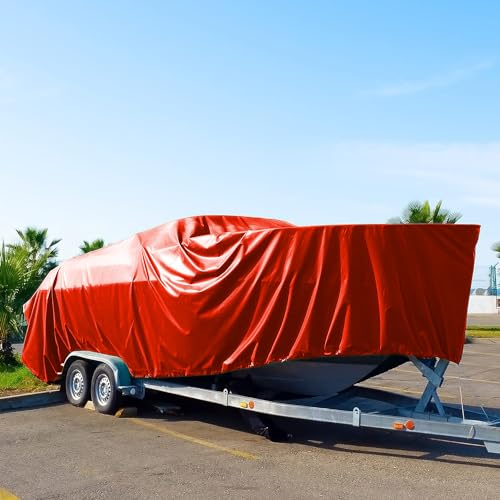 10x12 Extra Heavy Duty RED Tarp 3 Ply Reinforced Canopy 6 oz 12 Mil Canopy Tarp (Finished Size 9'.6 x 11'.6) - size: 10x12