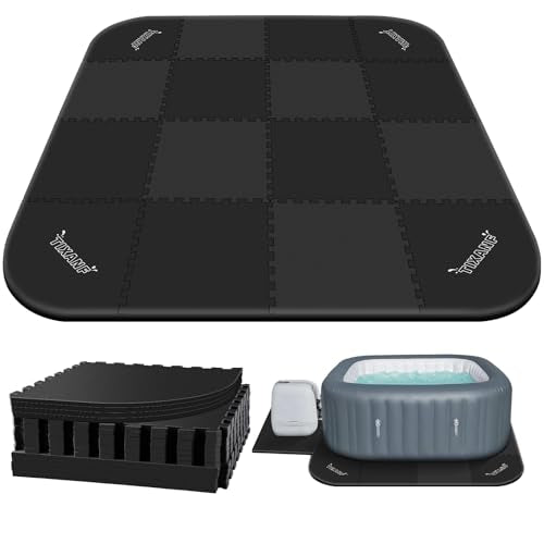 1/2" Extra Thick Hot Tub Mat,85IN Large Hot Tub Mat for Inflatable Tub,Hot Tub Pad Foundation,Eva Foam Padding for Indoor Outdoor,Inflatable Hot Tub Accessories - size: Square-1/2"