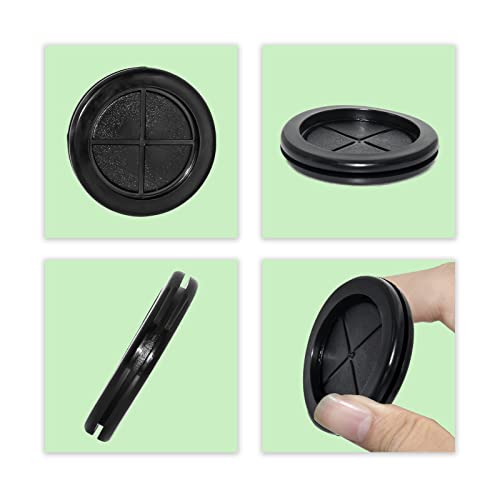 Flyshop Black 42mm 1-5/8" Hole Grommet, 35mm 1-3/8" ID, Drill Hole Plug Synthetic Rubber Grommets Wire Protection, Round, Double-Sided, 4-Pack (Size 35mm x 42mm) - size: 1-5/8" (42mm) Drill Hole