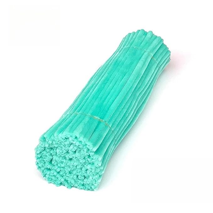 100 Pieces Pipe Cleaners Chenille Stem, Pastel Candy Color Pipe Cleaners Set for Pipe Cleaners DIY Arts Crafts Decorations, Chenille Stems Pipe Cleaners (Light Green)