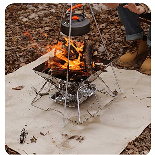 Fire Pit Mat, Fireproof Stove Grill Mats Blanket for Wood Deck Insulation, Camping BBQ Temperature Resistant Rugs Accessories for Outside Indoor Lawn Protection (39.4''×31.5'') - size: 39.4''×31.5''