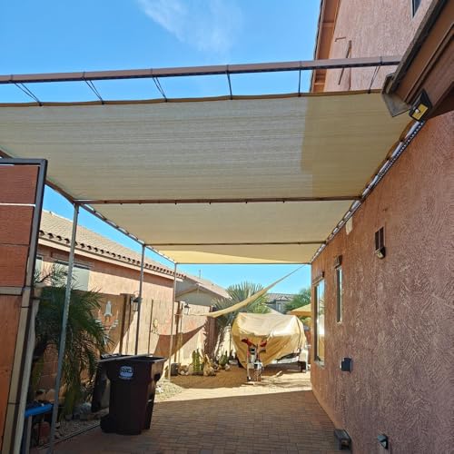 90% Shade Cloth for Patio, 10X20 FT Pergola Shade Cover, Breathable Sun Shade Fabric for Beach, Deck, Porch, Gazebo, Carport, Outdoor Sunshade Screen for Garden, Balcony, Pool. - size: 10x20Ft