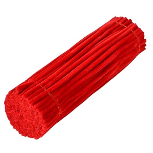 100 Pieces Pipe Cleaners Chenille Stem, Red Pipe Cleaners Set for Pipe Cleaners Christmas DIY Arts Crafts Decorations, Chenille Stems Pipe Cleaners (Red)