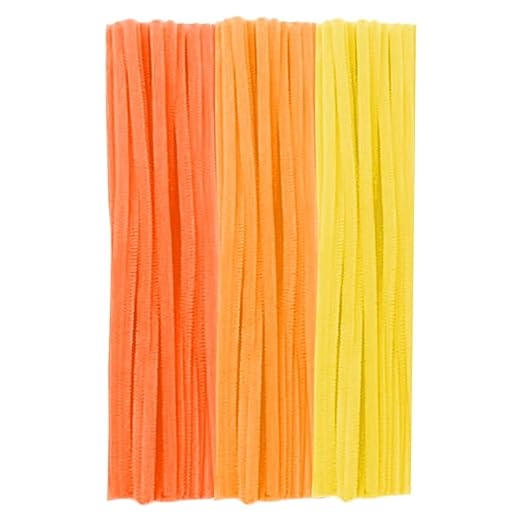 300 Pieces Pipe Cleaners Chenille Stem, 3 Gradient Orange Yellow Pipe Cleaners Set for Fall Thanksgiving Pipe Cleaners DIY Arts Crafts Decorations, Chenille Stems Pipe Cleaners (Yellow)