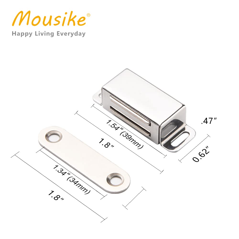 Mousike Cabinet Magnets Magnetic Door Catch Stainless Steel Door Magnet for Kitchen Bathroom Cupboard Wardrobe Closet Closures Cabinet Door Drawer Latch 20 lbs(6Pack)