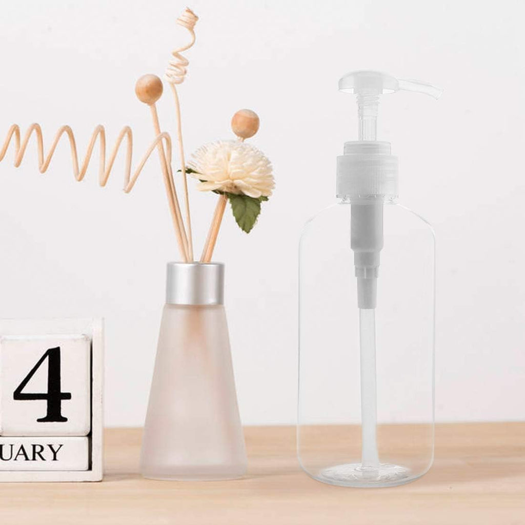 Yebeauty Pump Bottle Dispenser, 4 Pack 10oz/300ml Plastic Dish Lotion Soap Dispenser Clear Liquid Shampoo Container for Bathroom Kitchen Hotel Body Wash