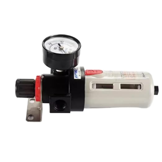Compressed Air Pressure Filter Regulator Airtac BFR4000 1/2'' NPT 0-140 PSI Combo Piggybac Adjustable,Bracket,Gauge Semi-Auto Drain