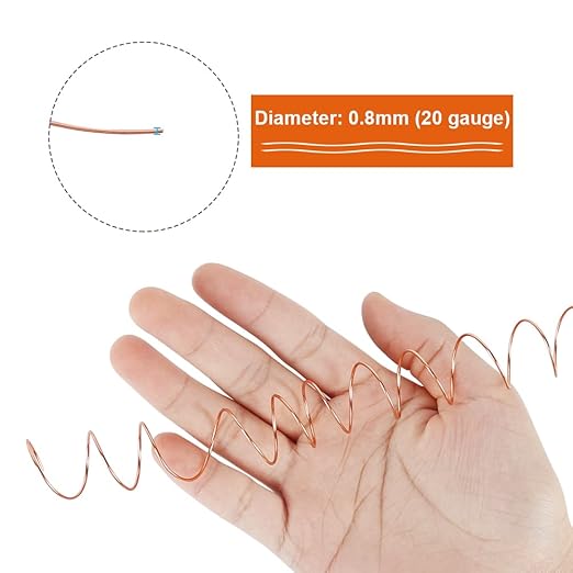Tenn Well 20 Gauge Jewelry Wire, 328 Feet 0.8mm Bendable Aluminum Craft Wire for Jewelry Making, Beading, Sculpting and Bonsai Training (Copper)