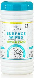 1 Pack Surface Cleaning Wipes with Bleach, All-Purpose Cleaner for Bathroom, Kitchen, Office, 75 Count Canister, 7.5" x 7" Sheet, Fresh Scent, Lint Free & Durable