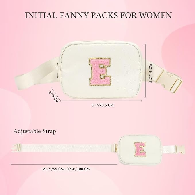 YOOLIFE Thank You Gifts for Women - Birthday Gifts for Women, Personalized Gifts for Women Mom Freind Sister Teacher Girlfriend Wife Her, Initial Belt Bag Crossbody Bags O, Beige