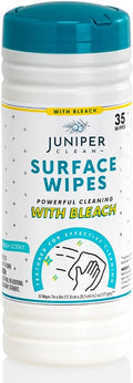 1 Pack Surface Cleaning Wipes with Bleach, All-Purpose Cleaner for Bathroom, Kitchen, Office, 35 Count Canister, 7.5" x 7" Sheet, Fresh Scent, Lint Free & Durable