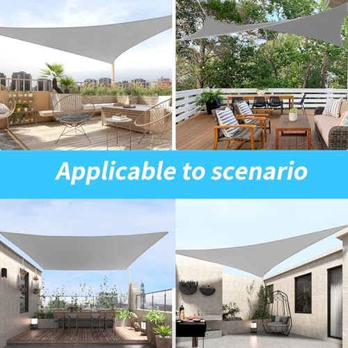Shade&Beyond Shade Sail 10'X18' Rectangle Light Grey Breathable UV Block Outdoor Canopy for Backyard Patio Pergola Garden Deck(We Make Custom Size)