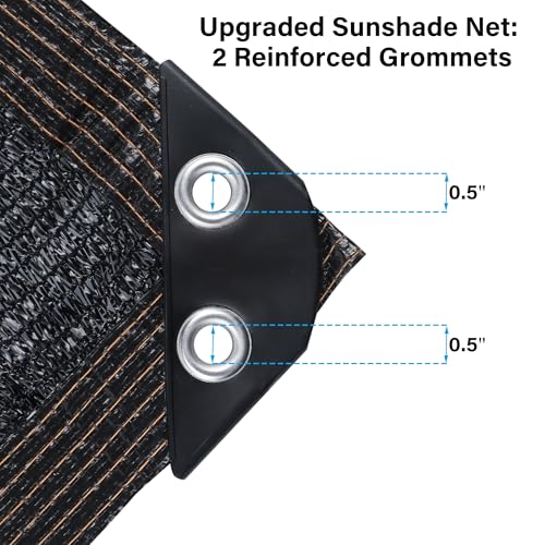 winemana 90% Black Shade Cloth, 3.3 x 10 FT Garden Mesh Tarp for Plants Heat Protection with Grommets, Sunshade Plant Cover for Greenhouse, Barns Kennel, Outdoor Netting Screens for Patio & Porch - size: 3.3 FT x 10 FT, style: 90%
