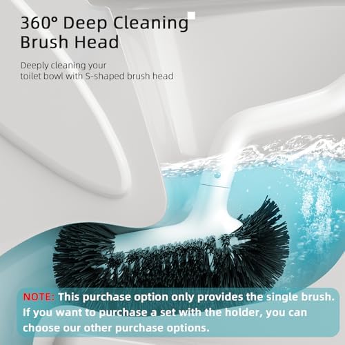 HAMITOR Toilet Bowl Brush Without Holder: Bathroom Deep Cleaning Toilet Cleaner Scrubber Under Rim with Curved Bristle for Dead Corner Clean - Modern Rv Toilet Decorative Accessories - White