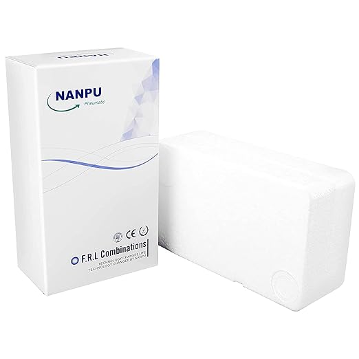 NANPU Three Stage Air Drying System - 5 Micron Particulate Filter, 0.5＆0.01 Micron Coalescing Filters, Air Pressure Regulator Combo - 0-150 psi Gauge, Semi-Auto Drain, Metal Bracket（3/8" NPT）