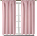BGment Baby Pink Room Darkening Curtains for Short Window - Rod Pocket Thermal Insulated Blackout Curtains for Girl Bedroom, 42 x 40 Inch, 2 Panels